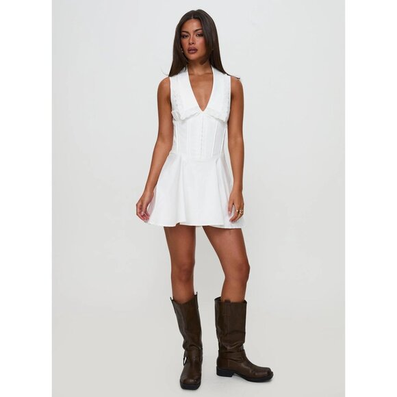 PRINCESS POLLY Haworth Sleeveless Minidress in White Size US 2 - Picture 10 of 10